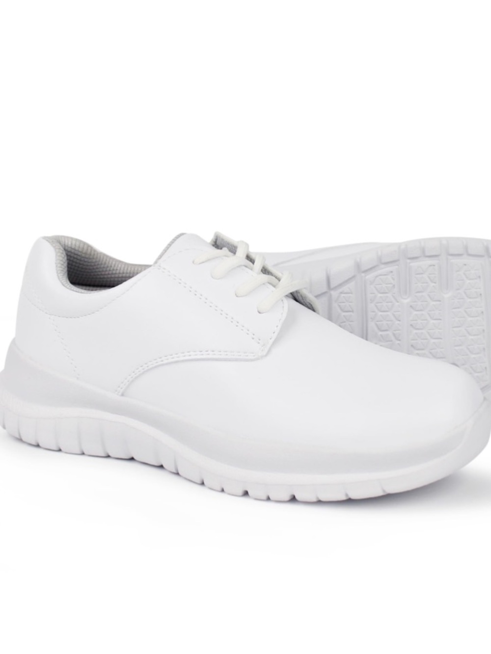 Hawkwell White Lace-Up Lightweight Comfort Nurse Work Shoes Sneakers